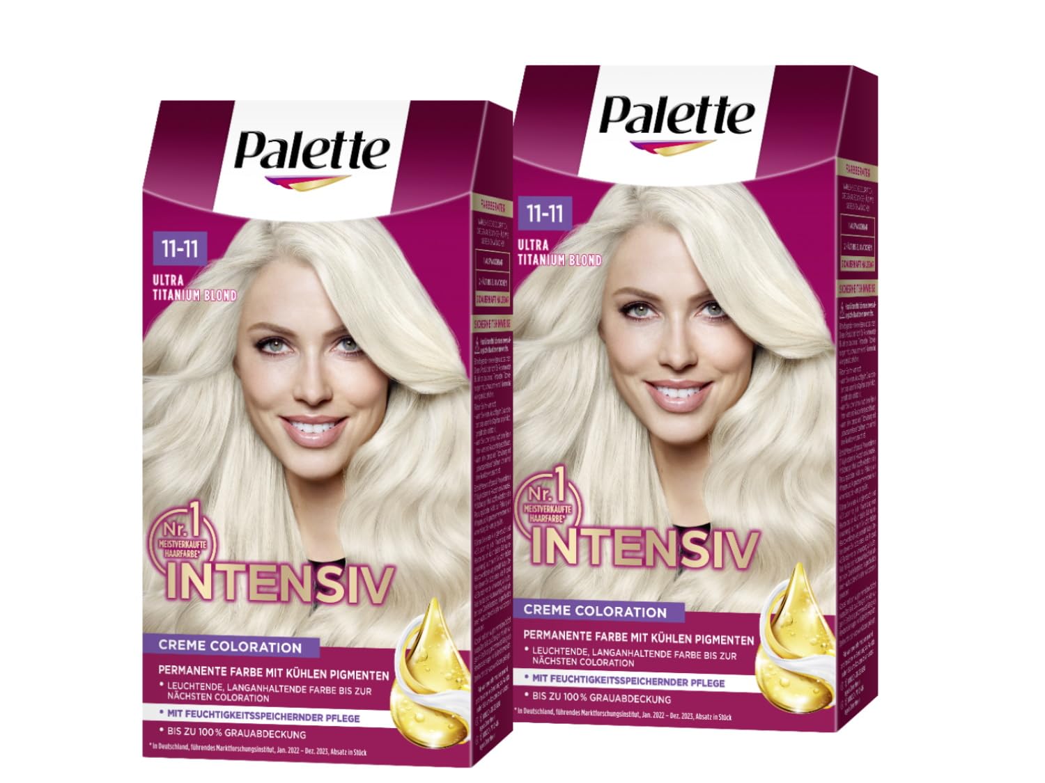 PALETTE Intensive Cream Coloration 11-11 Titanium Blonde, 2 x 115 ml