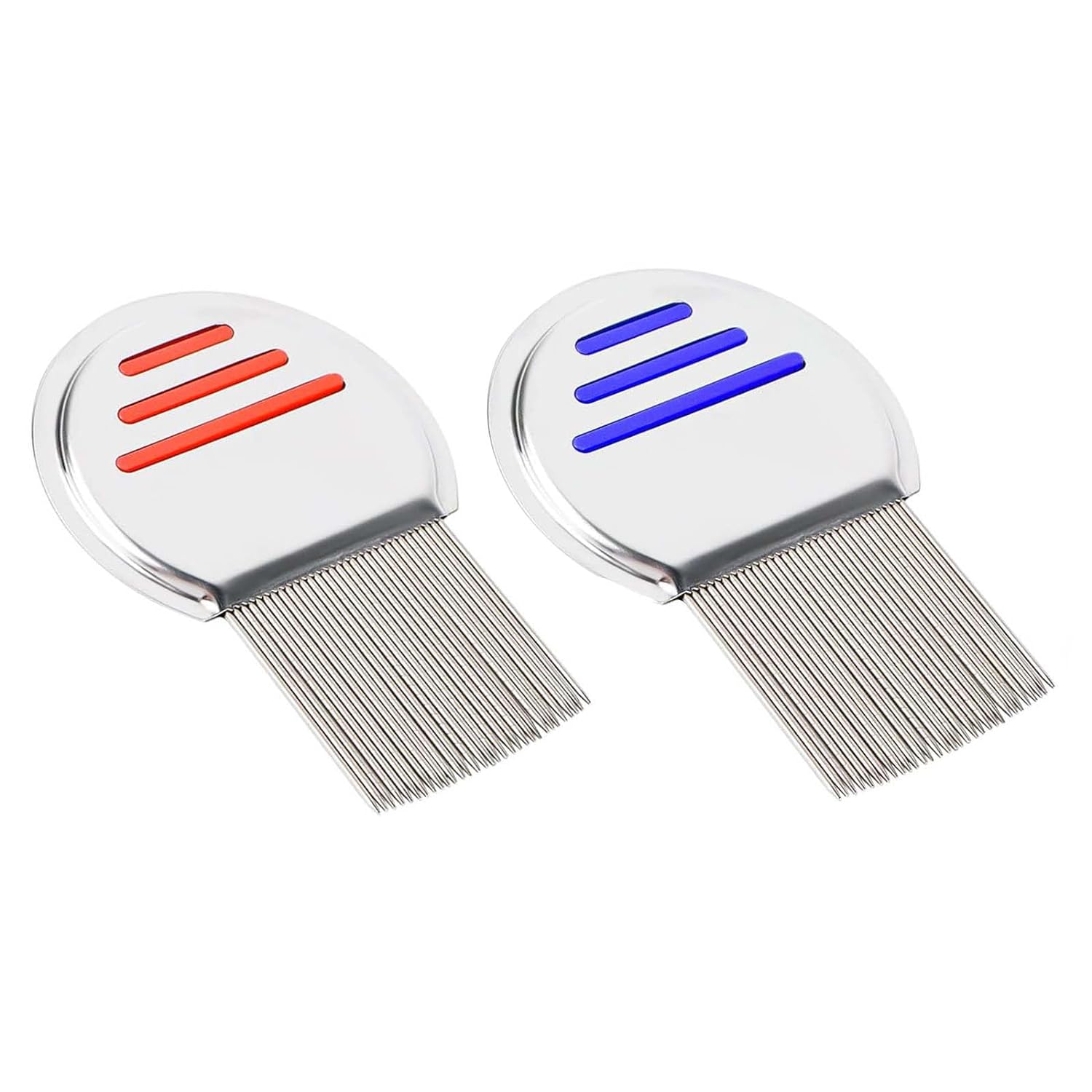 Pack of 2 Lice Comb, Nit Comb with Extra Tight Standing Tines, Extra Fine Lice Comb, for Removing Lice Cracks and Dandruff for All Hair Types, Head Lice Treatment for Pets