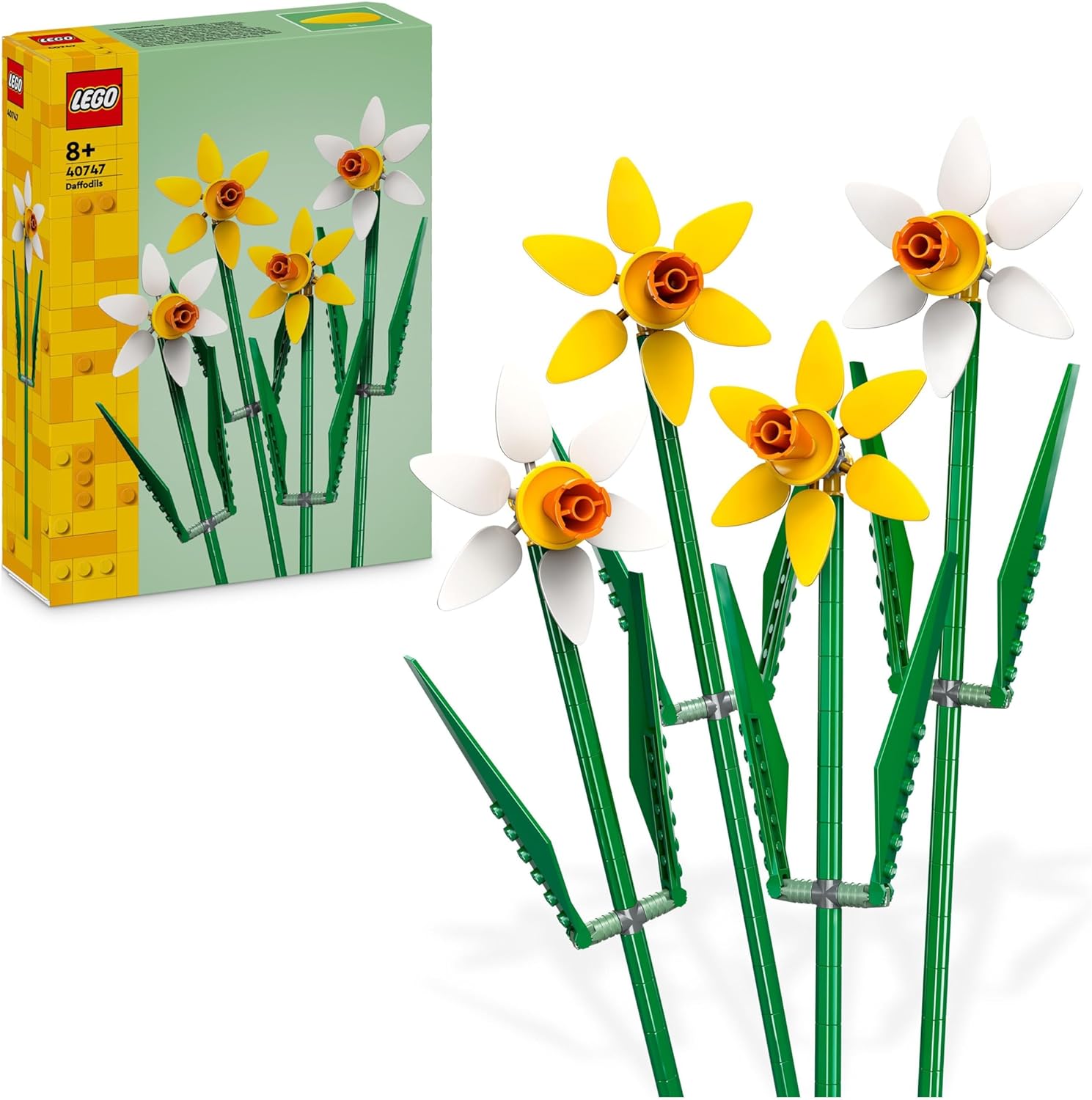 LEGO Creator 40747 Daffodils, Artificial Flower Set for Kids, Bouquet Kit, Bedroom or Desk Decoration, Gift for Girls, Boys, Teens and Fans
