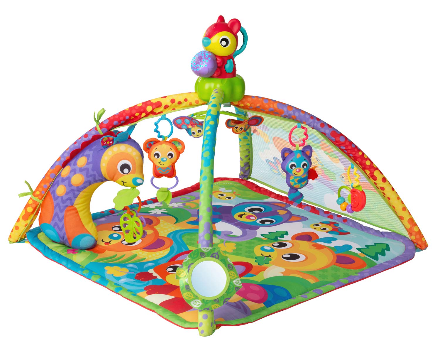 Playgro 40207 Forest Animals Play Mat with Night Light Projector and Music, from 0 Months, Multi-Coloured