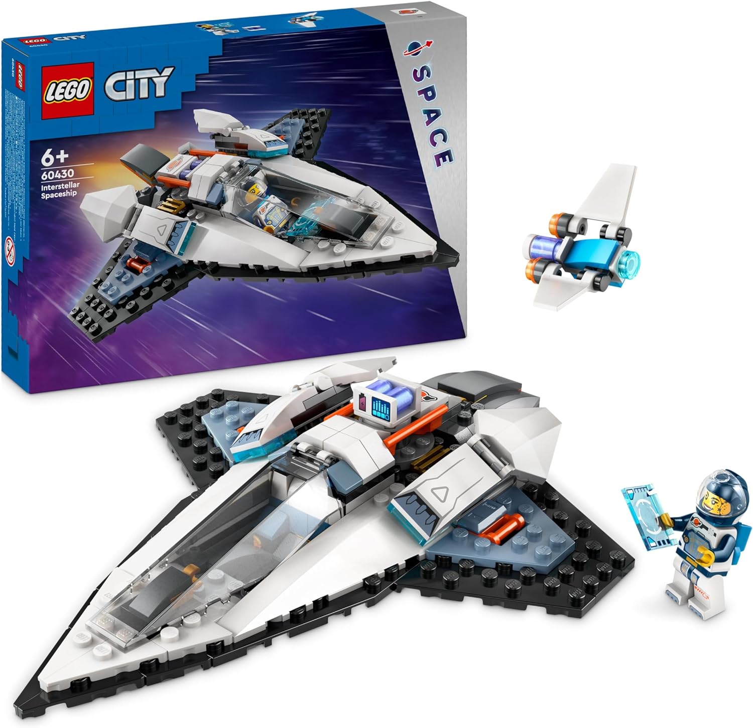 LEGO City Spaceship, Space Toy with Space Shuttle for Children to Building, Boys and Girls from 6 Years, Set with Astronaut Figure 60430