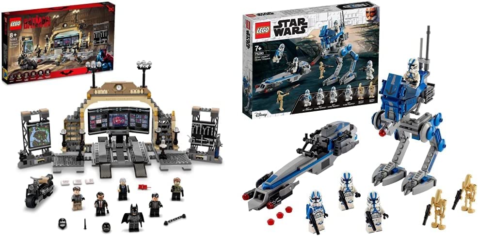 LEGO 76183 DC Batman Bat House: Duel with Riddler, Ages 8 and up, with Catwoman and Alfred figures & 75280 Star Wars Clone Troopers of the 501st Legion, Battle Droid and at-RT Walker