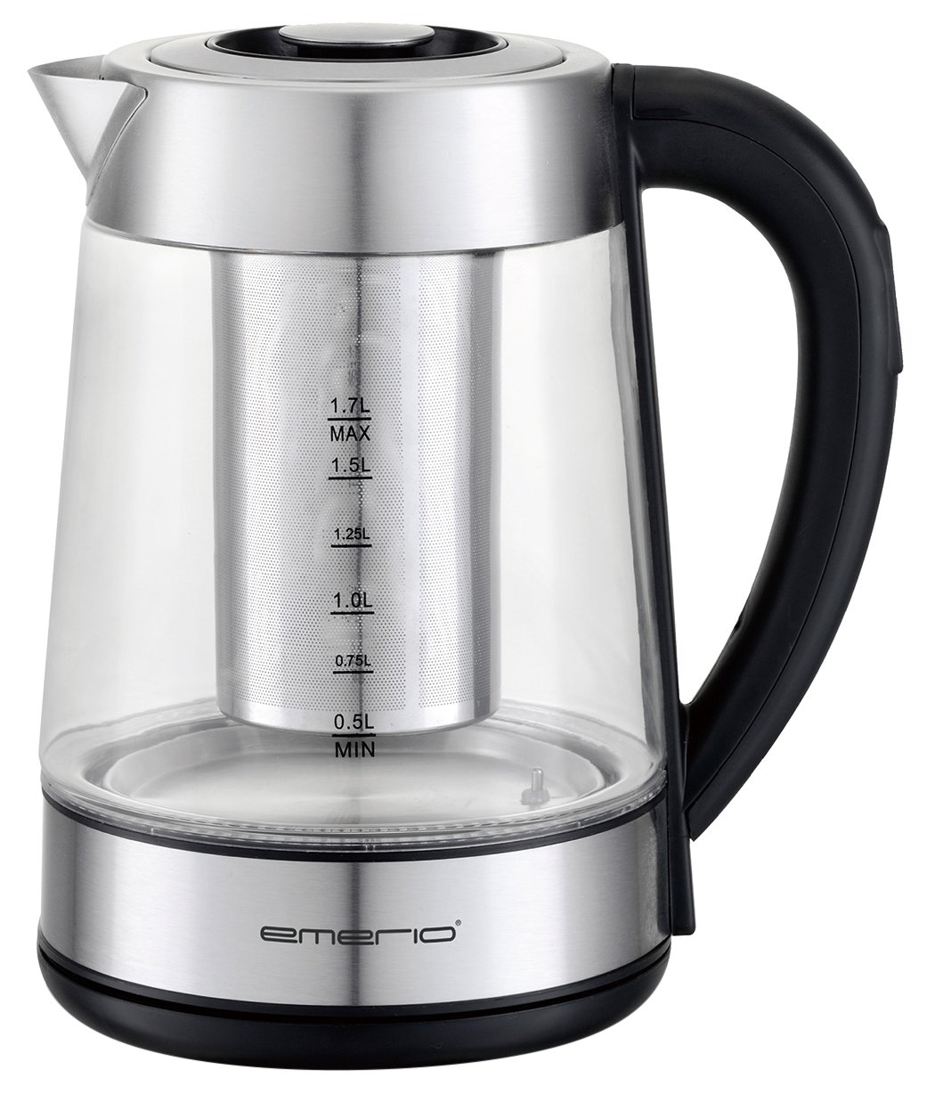 Emerio Glass and Stainless Steel Kettle – 1.8L, Stainless Steel Strainer
