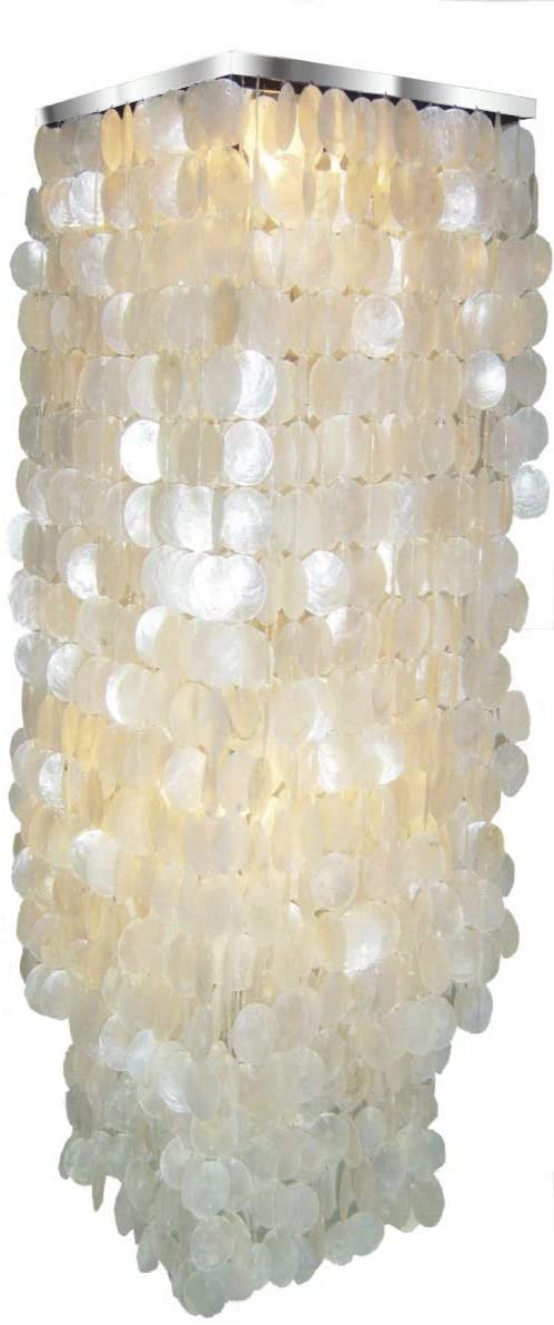 Guru-Shop Sabah Xl Chrome Shell Lamp With Hundreds Capiz Mother Of Pearl Pl
