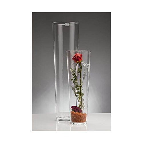 Sandra Rich Conical Glass Vase With Hot Cut Design 70 Cm