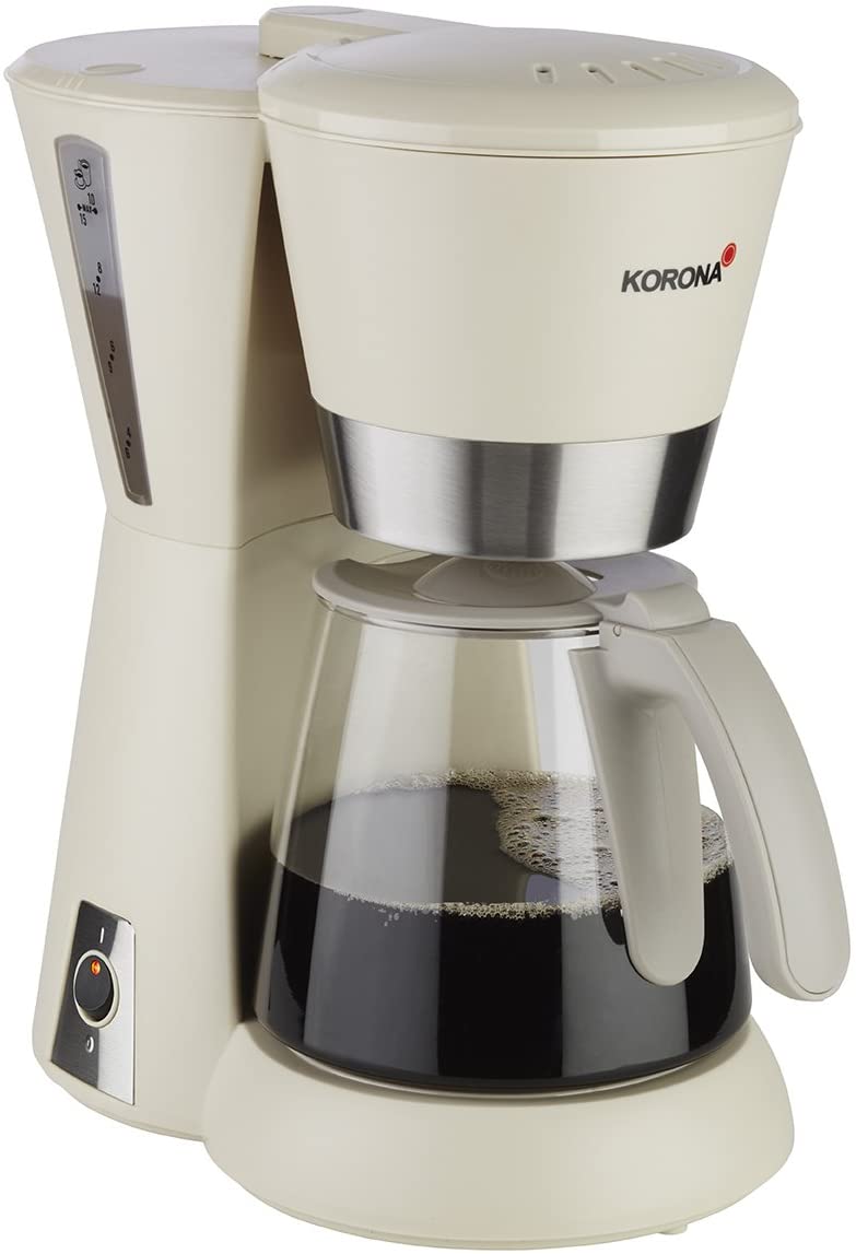 Korona 10205 Coffee Machine Sand Grey/Cream - Filter Machine, Glass Jug, 10 Cups, 1080 Watt