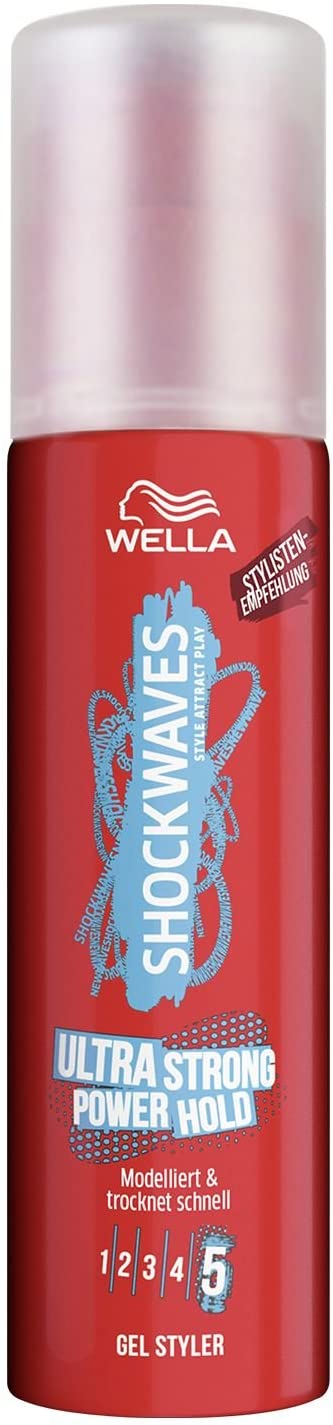 Wella Shockwaves Ultra Strong Power Gel Styler Pack of 6 x 100 ml