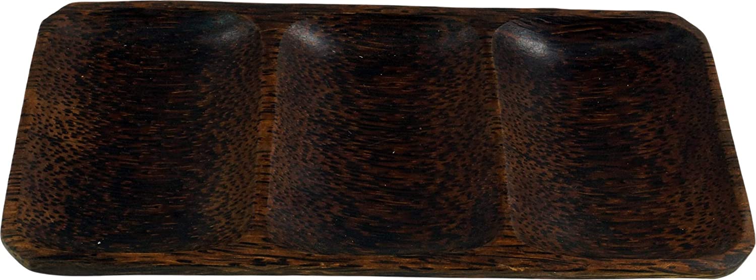 GURU SHOP Coconut Wood Bowl Rectangular Design 4 Brown 3 x 31 x 12 cm