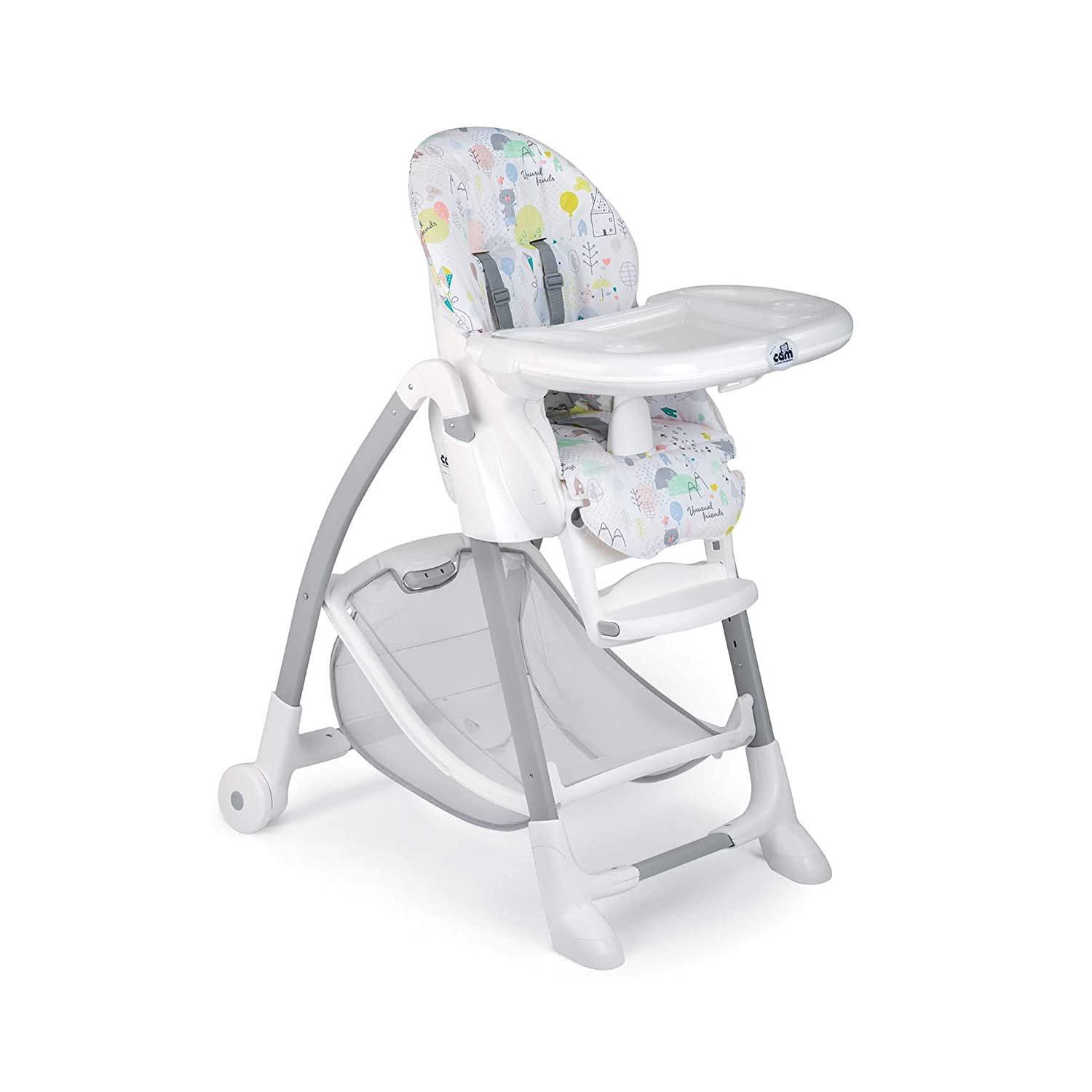 CAM GUSTO High Chair Baby Chair Michwachsend & Versatile Adjustable Including Tray Washable Cushion Soft Padding & Adjustable Strap Child High Seat - Made in Italy
