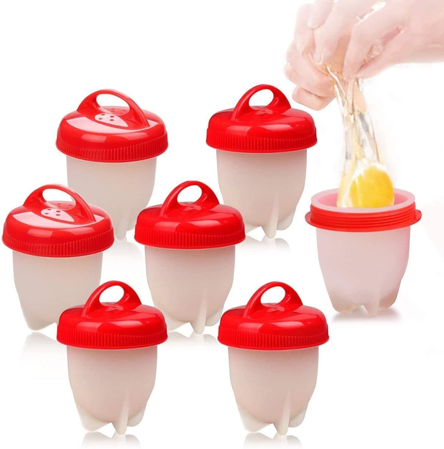 YUESEN Egg Cooker Silicone, Egg Cooker without Bowl Easy Eggs, Non-Stick Silicone Boiled Steamer Eggies, Maker Egg Cooker BPA Free Non-Stick Egg Poacher, Quick for Kitchen Gadgets Accessories, 6 Pieces