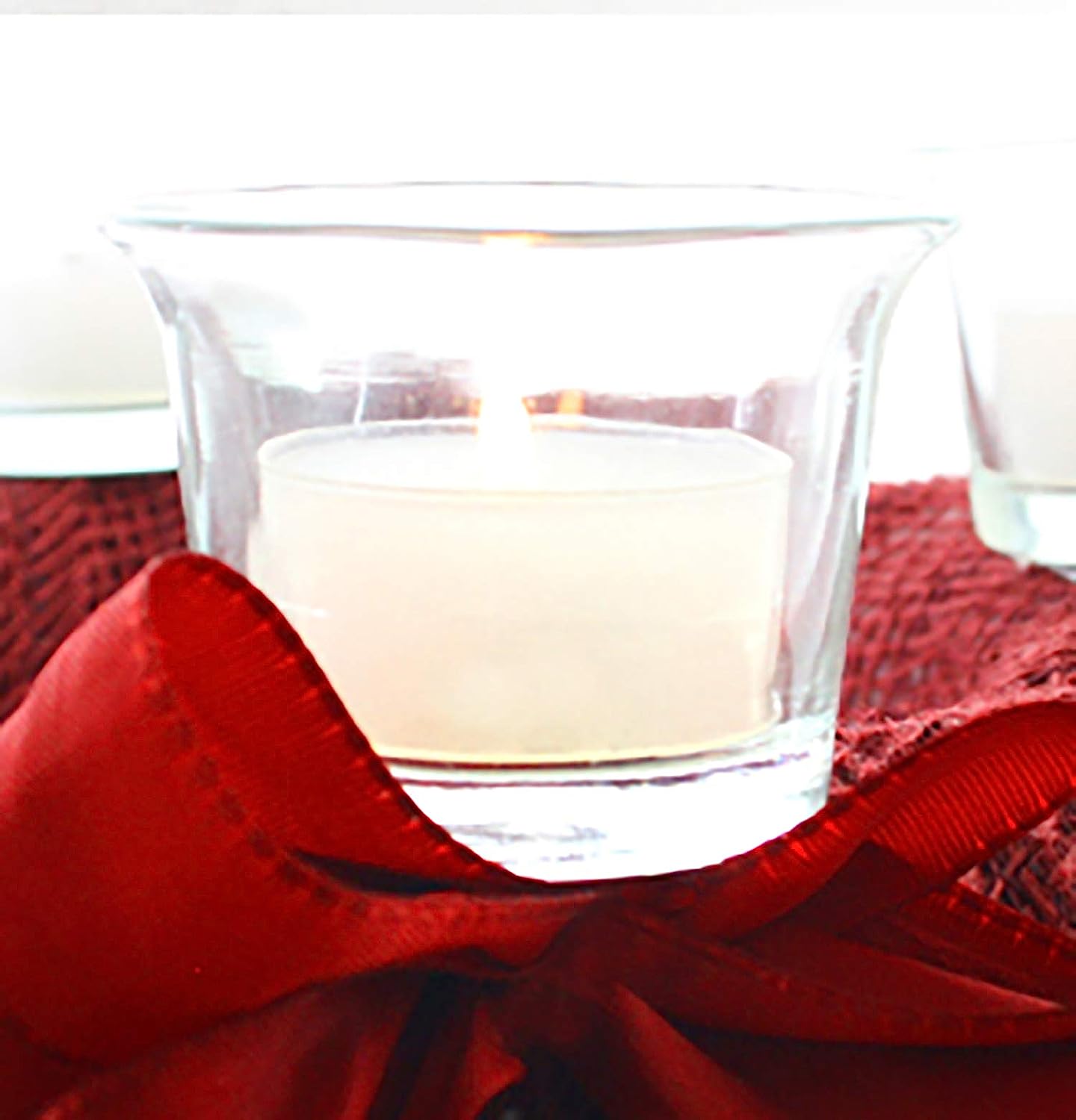 Novaliv Tea Light Holder for Plug-In White/Clear Tea Light Glass Candles Holder, Candle Picks for Advent Wreath Glass Christmas, 6 cm