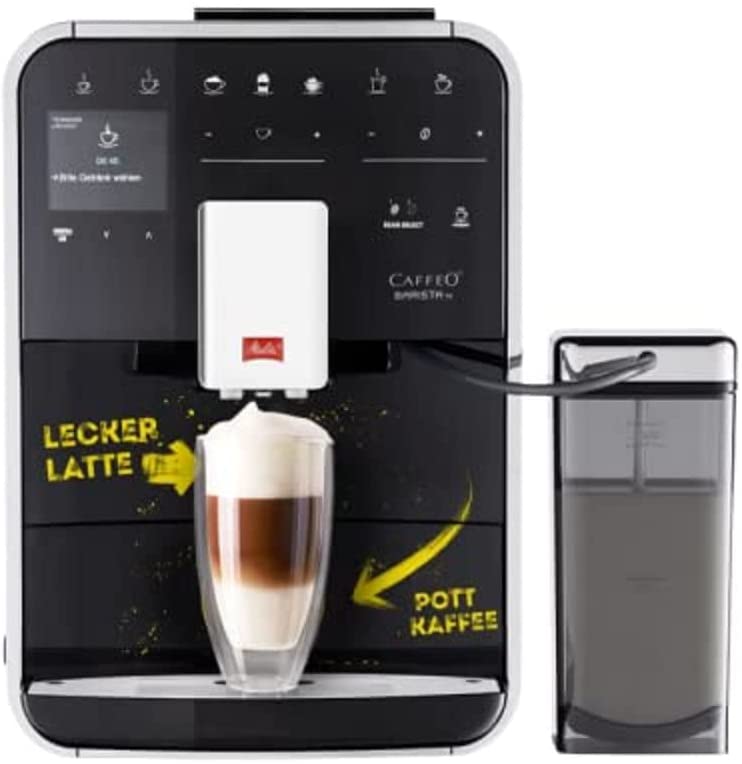 Melitta Barista TS Smart BVB Edition F850-102, Fully Automatic Coffee Machine with Milk Container, Smartphone Control with Connect App, One Touch Function, Black