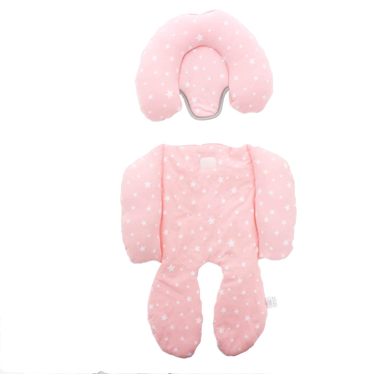 BEYBI® Baby Car Seat Reducer Cotton Car Seat Group 0 Pram and Cot Bed (Pink, White Star)