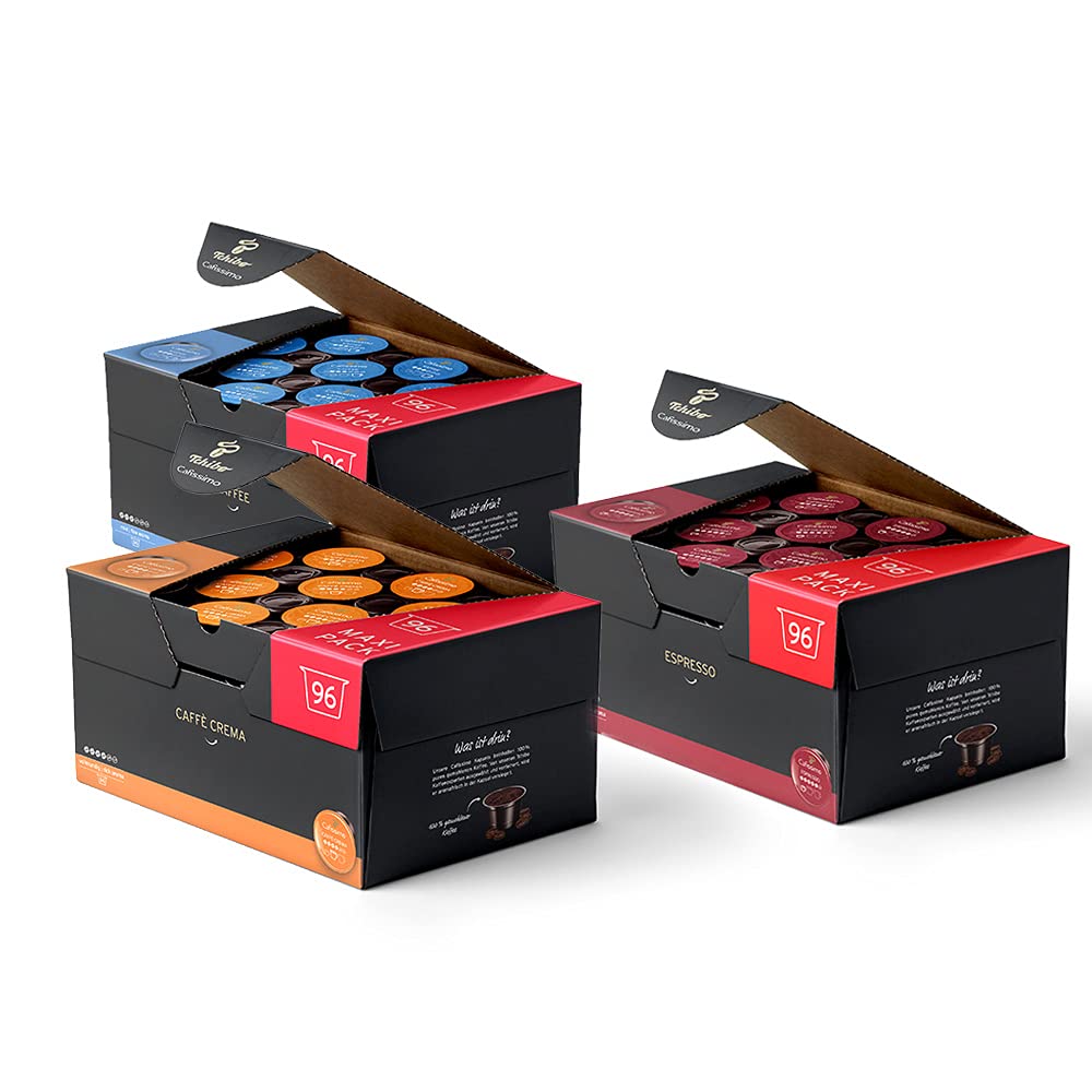 Tchibo Cafissimo tasting set different types of caffè Crema, espresso and coffee, 288 pieces (3x96 coffee capsules), sustainably & fairly traded