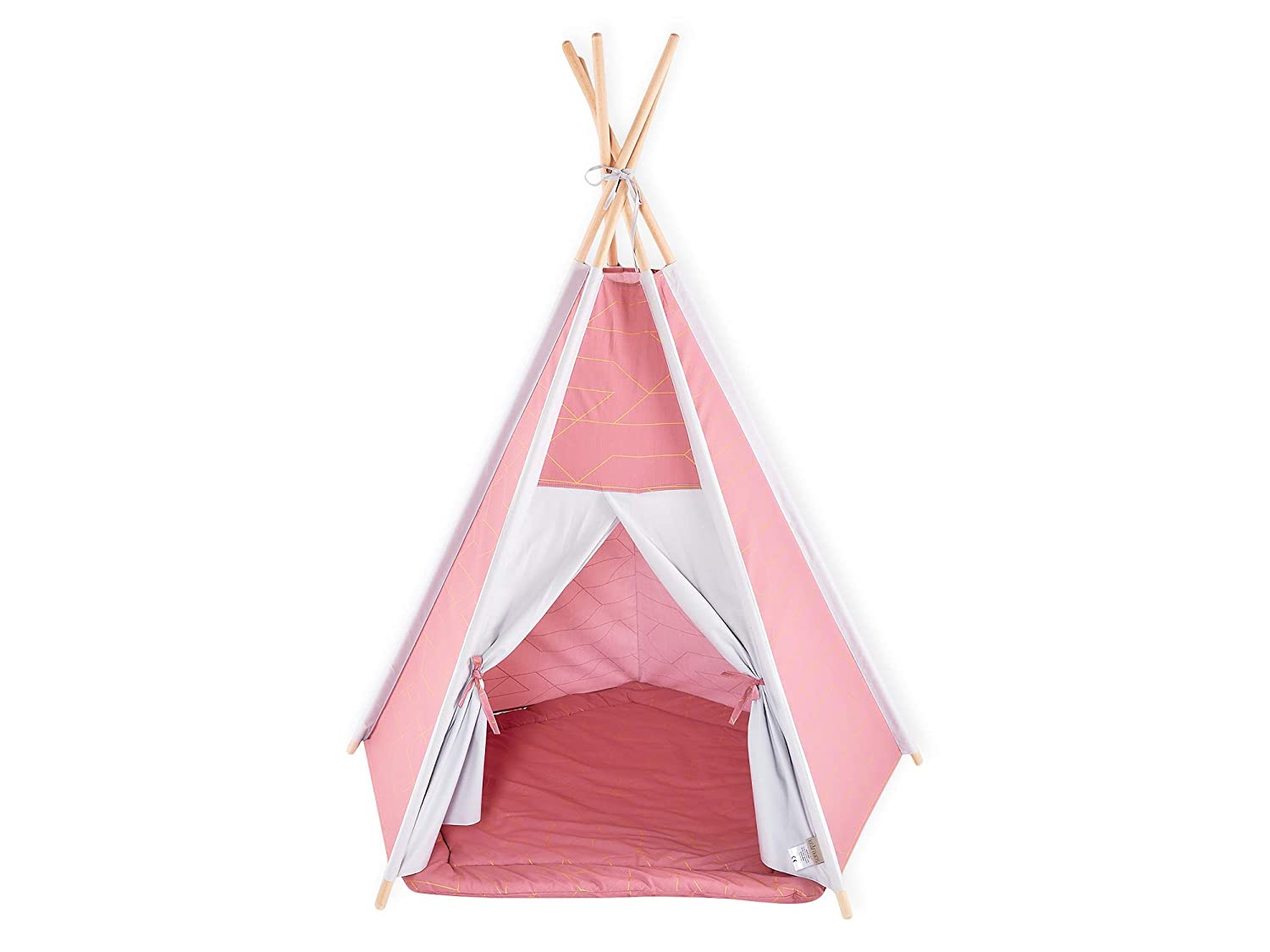 Power kids Tent teepee White Marble Native American Tent for Playing Teepi 