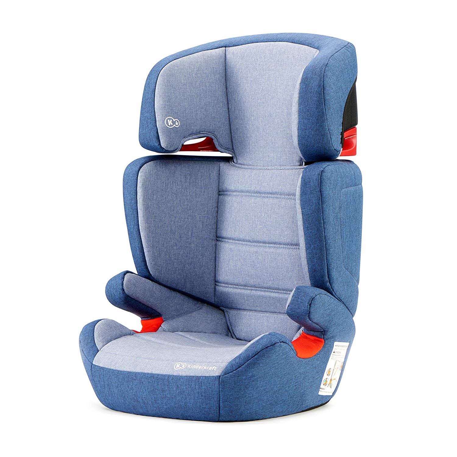 Kinderkraft Juniorfix Child Car Seat, Child Car Seat, Child Seat with Isofix, Group 2/3 15-36 kg, Adjustable Backrest and Headrest, ECE R44/04, Black