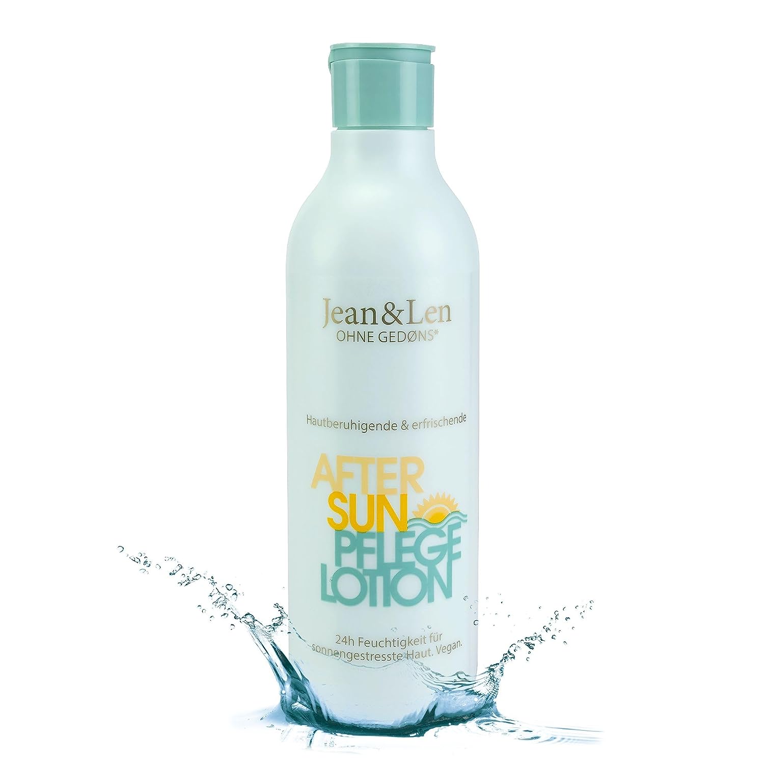 Jean & Len After Sun Care Lotion, Soothing and Refreshing Skin, with Aloe Vera & Vitamin E, up to 24 Hours Moisture for Sun-Stressed Skin, Paraben & Silicone, Après Sun Vegan, 250 ml
