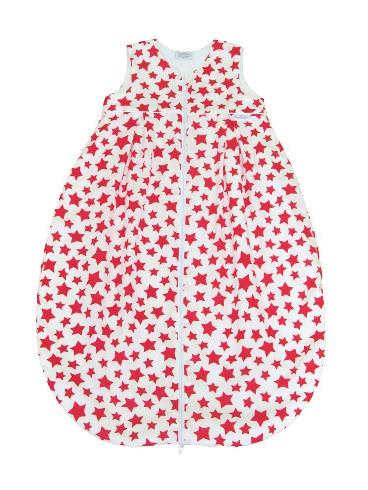 Tavolinchen 35/128 – Terry Cloth 90 cm Sleeping Bag with Stars Design White/Red