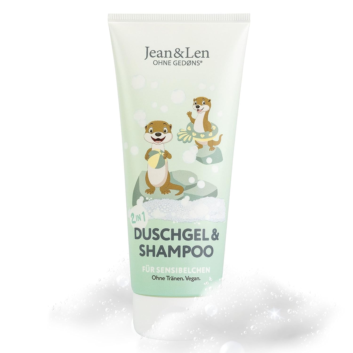 Jean & Len 2-in-1 Shower Gel & Shampoo for Sensitive Children, Especially Gentle Cleansing for Children\'s Skin & Hair, No Burning in the Eyes, pH Skin Ideal, Shower Gel Children, Paraben-Free, Vegan, 200 ml