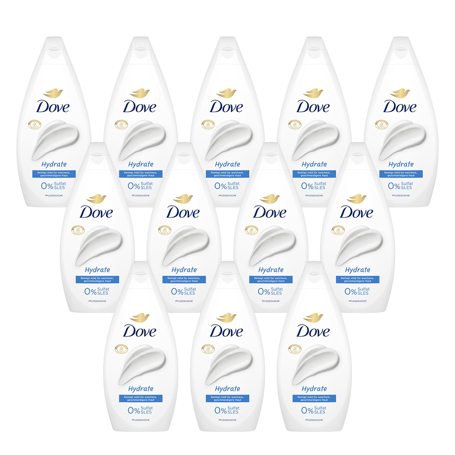 12x Dove Shower Gel Hydrate Care Shower with dermatologically confirmed formula for softer and smoother skin 450 ml