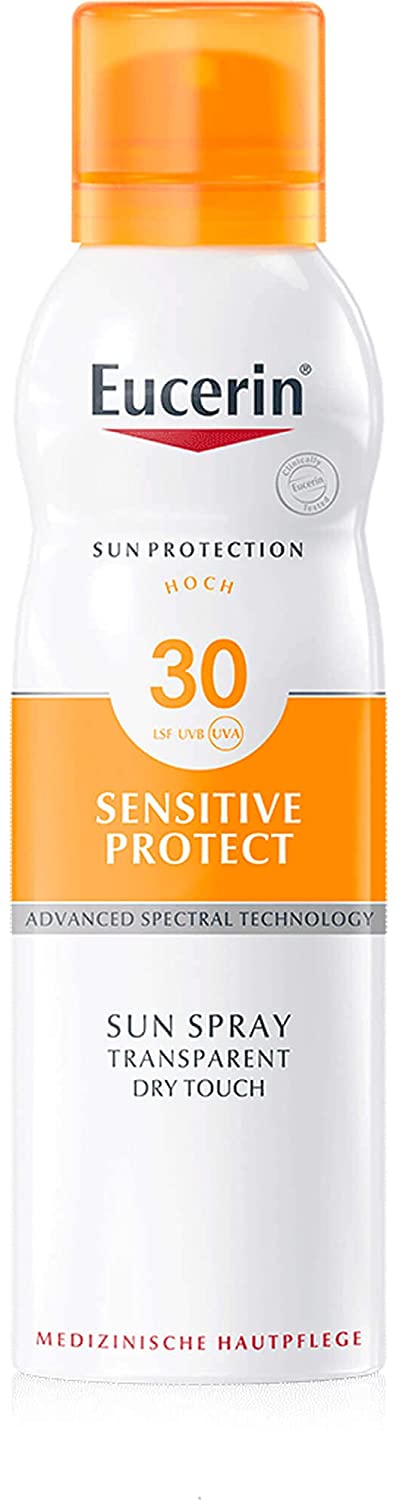 Eucerin Sensitive Protect Sun Spray Transparent Dry Touch SPF 30, 200 ml Solution