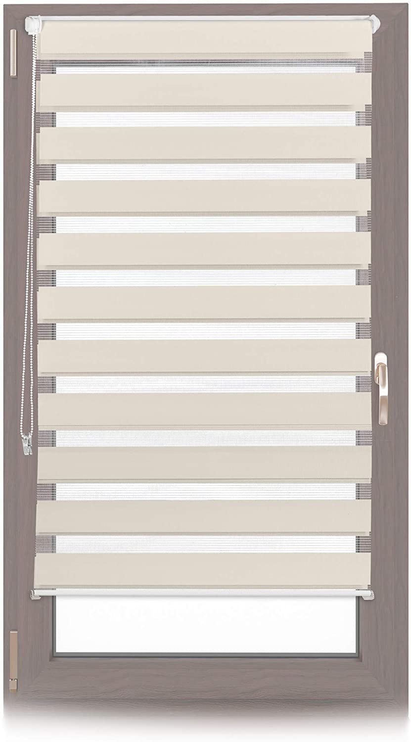 Relaxdays Double Roller Blind With Clamp-Fix, No Drilling, With Strips, Cla