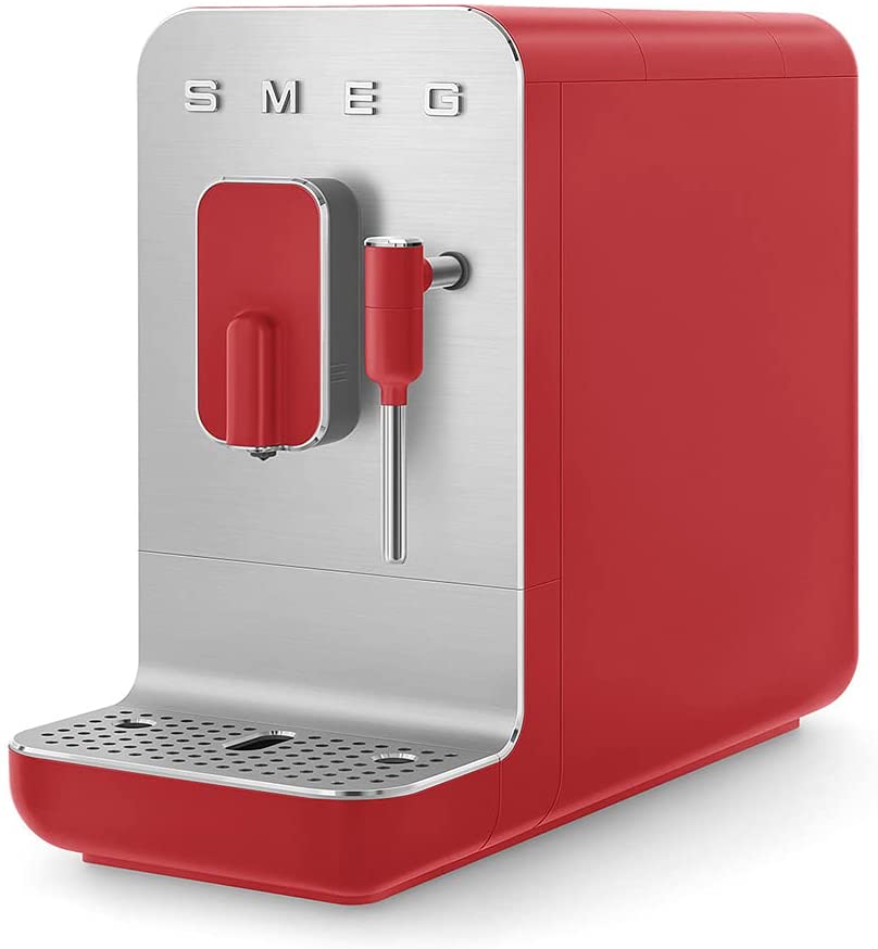 Smeg BCC02RDMEU Compact Fully Automatic Coffee Machine with Steam Function Matt Red