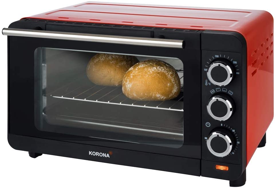 Korona 57005 Toast Oven, Red, 14 Litres, Mini Oven with Removable Crumb Tray, Small Oven