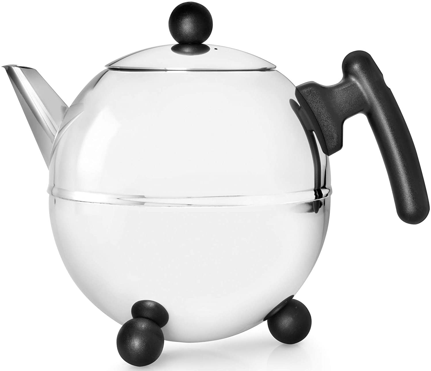 Bredemeijer 1.5 L Stainless Steel Teapot Bella Ronde, Black