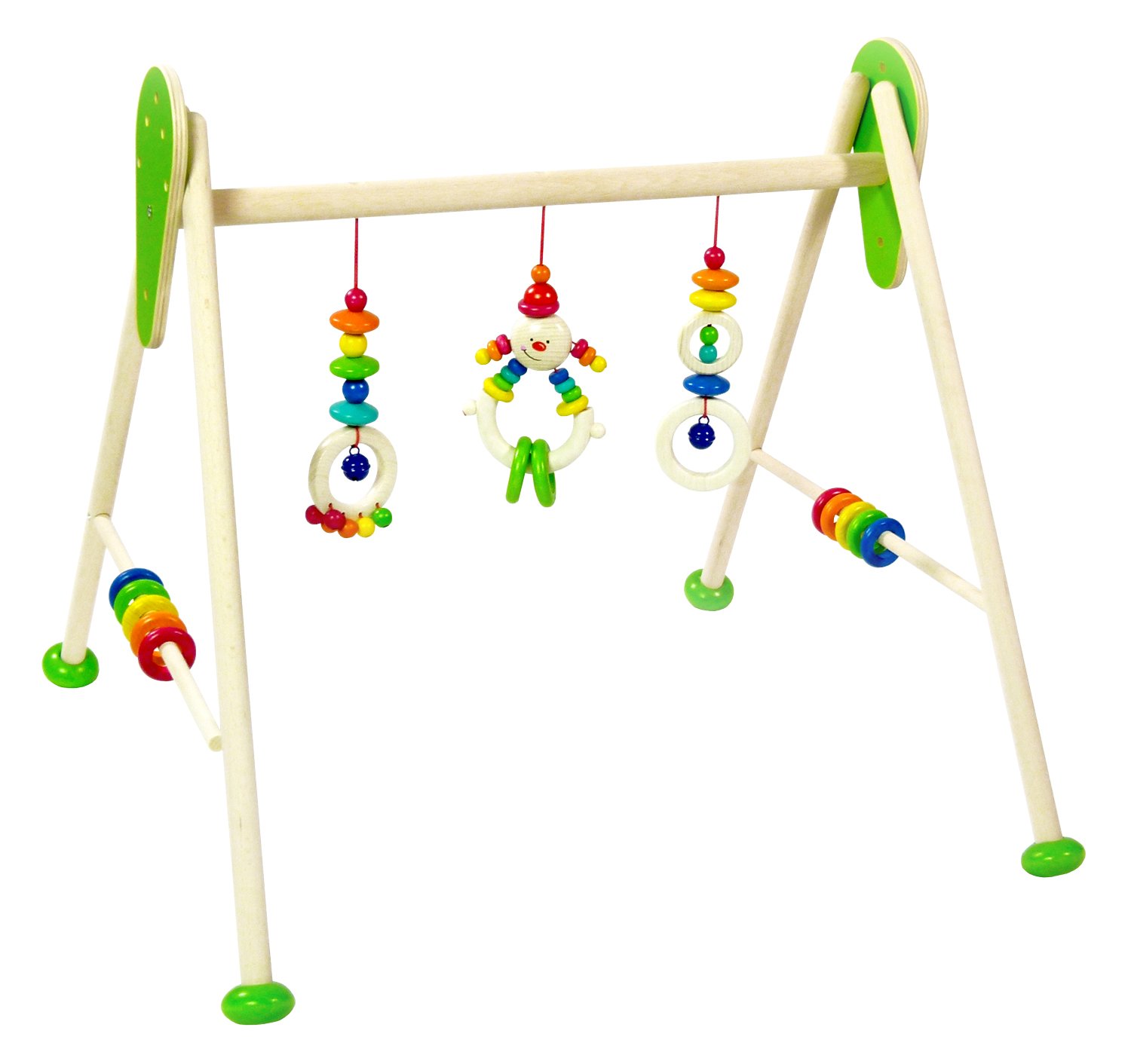 Hess Wooden Toy Michel Series 13378 Wooden Toy for Babies Handmade Play Arch with Colourful Figures and Rattles Approx. 62 x 55 x 50 cm
