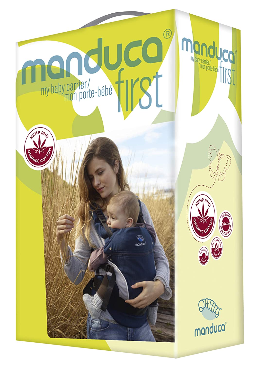 Manduca First Baby and Children’s Carrier, Hemp Cotton, Baby Carrier Made from Soft Canvas (Hemp and Organic Cotton) with Back Extension and Ergonomic Waist Belt