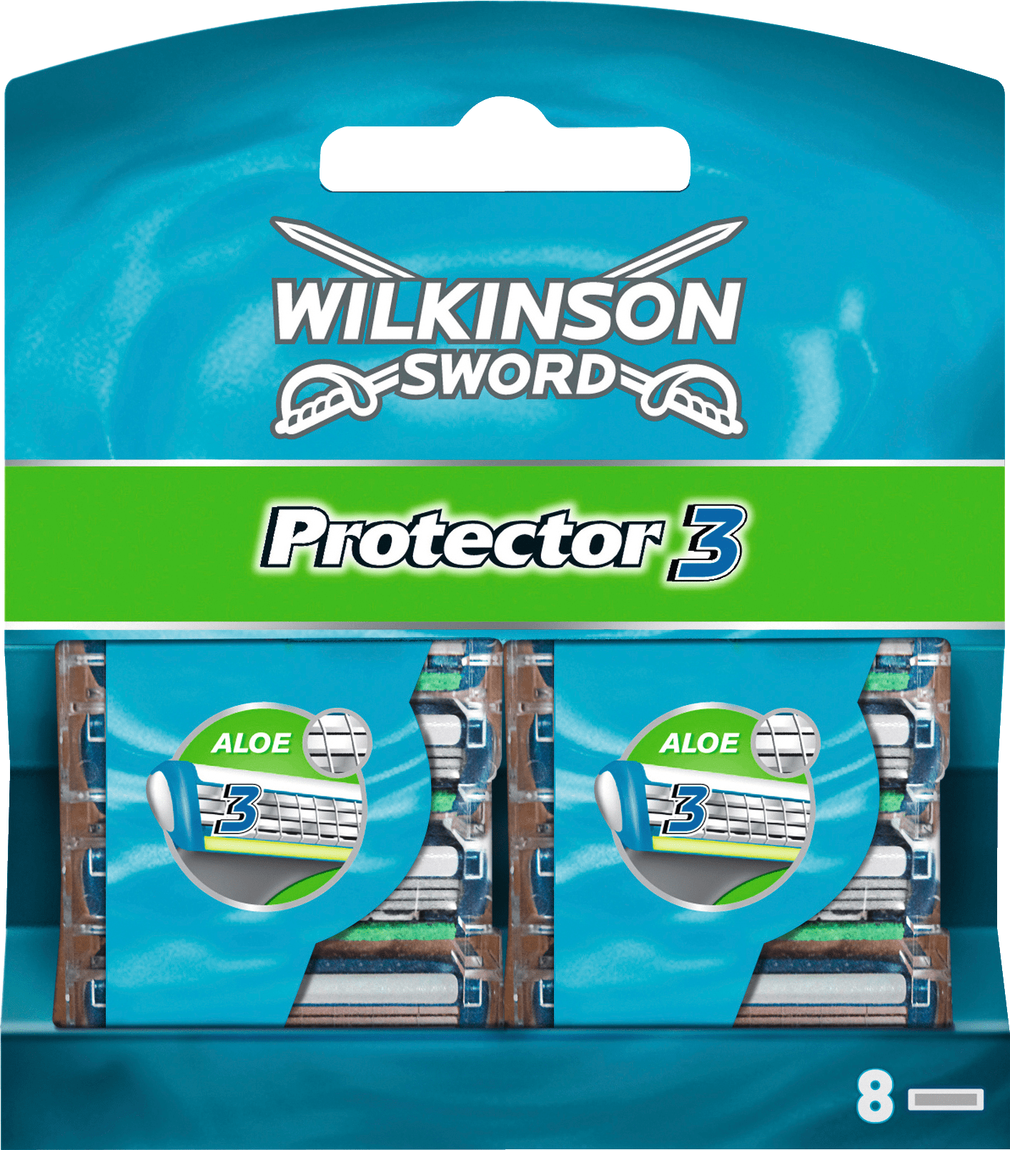 Wilkinson Protector 3 Mens Razor Blades, 8 St