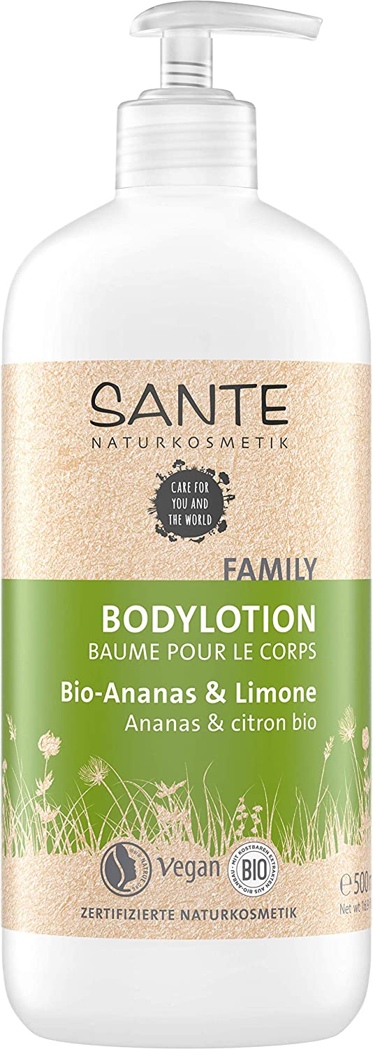 SANTE Naturkosmetik Body Lotion Organic Pineapple & Lime Smooth Skin Soft & Nourishing Vegan, Organic Extracts 500 ml