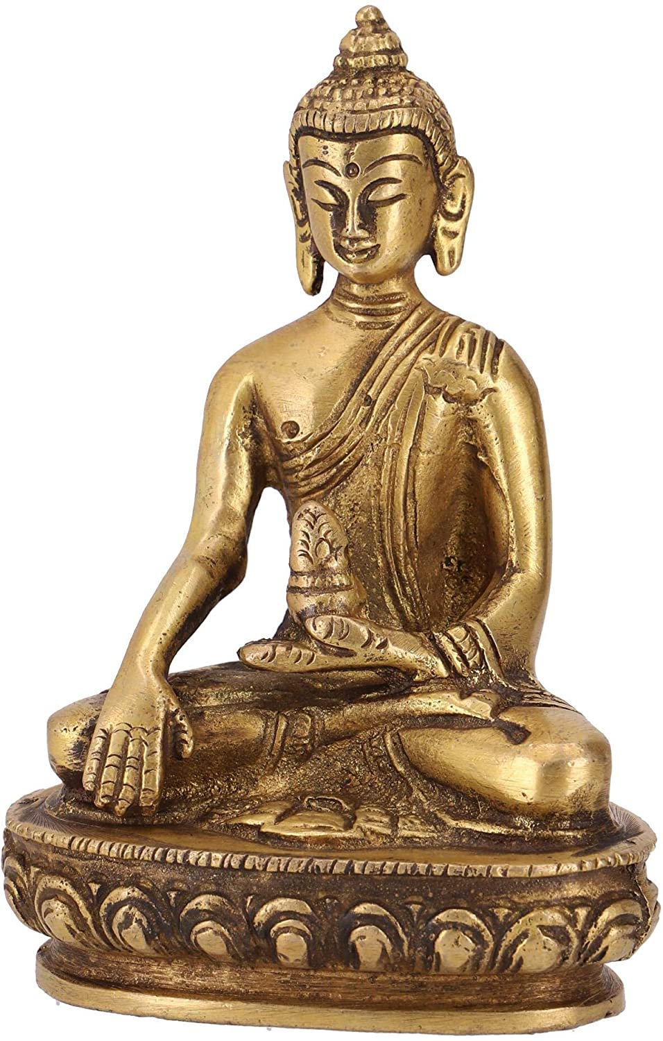 Guru-Shop GURU SHOP Buddha Statue Brass Akshobaya Buddha 11 cm Model 8 Gold Buddha