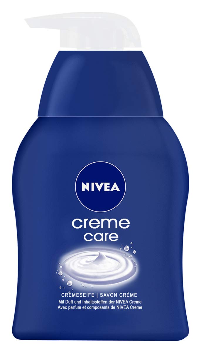 Nivea Care Creme / Soap, 3 Pack (3 x 250 ml), Hand Soap with Fragrance and Ingredients of Nivea Cream, Mild Soap with Gentle Foam