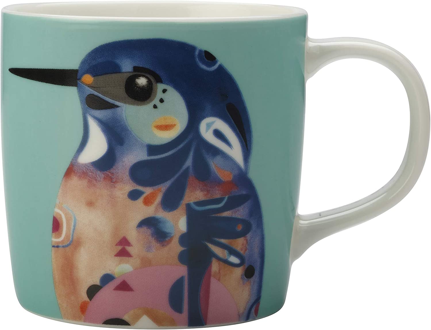 Maxwell & Williams DI0215 Pete Cromer Kingfisher Mug, Porcelain, Multi-Colour, 375 ml, in Gift Box