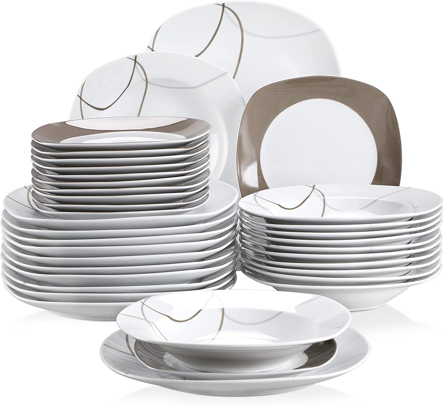 Veweet Aviva Porcelain Dinner Service 30 Pieces / 60 Pieces and Multiple additional products that can be combined with the Aviva Dinner Service
