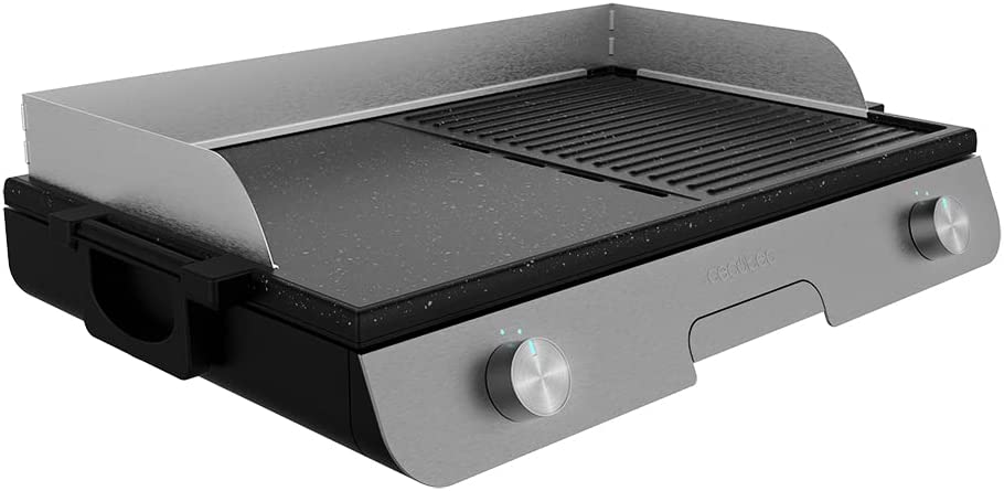 Cecotec Perfectroast 3000 Inox Electric Table Grill 3000 W Mixta Grill Surface Non-Stick Coating Adjustable Thermostat GREASE TRAY