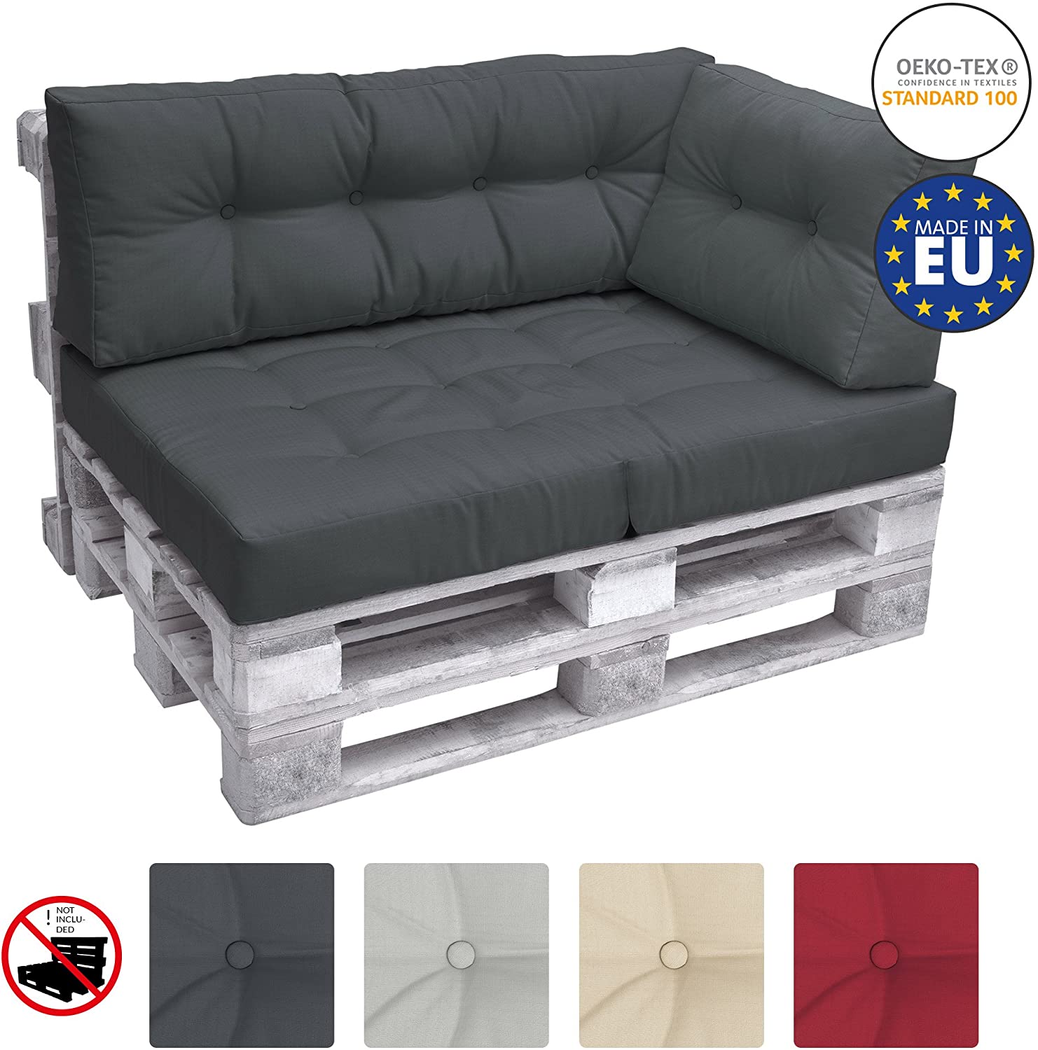 Beautissu Premium Eco Elements Pallet Cushion Side Cushion And Back Cushion