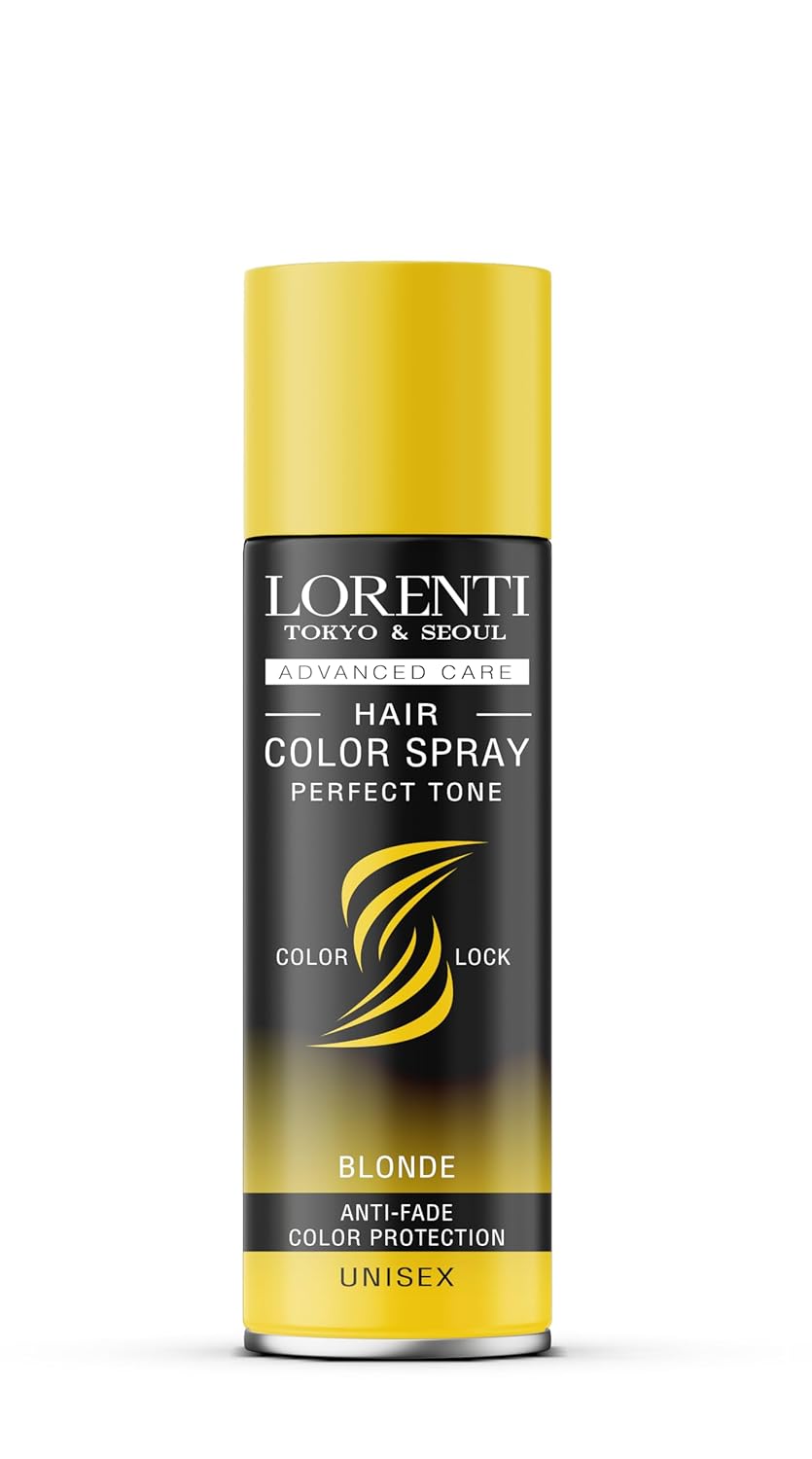 LORENTI TOKYO & SEOUL Colour Hair Spray Blonde - 150 ml - Hair Colour Spray for Dressing & Make-Up for Carnival, Fancy Dress, Halloween & Theme Party - Washable Hair Colour - Colour Hair Spray