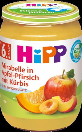 Fruits + vegetables Mirabelle in apple-peach with pumpkin, from 6th month, 190 g