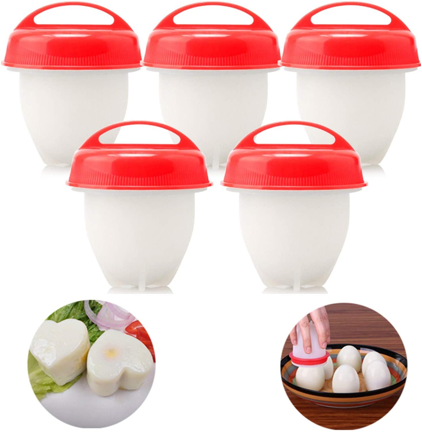 Jixista Egg Cooker Silicone Set Egg Boiler Without Bowl Easy Eggs Non Stick Silicone Boiled Steamer Egg Cooker Cooking Cup Great Handling, Easy to Clean, Non-Stick Boiled Eggs Kitchen Aid 6 Pieces