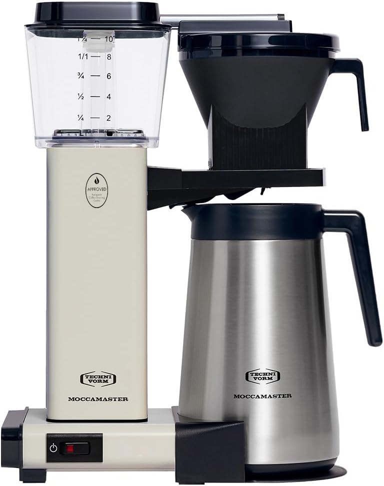 Moccamaster KBGT Filter Coffee Machine with Thermos Flask, Filter Coffee Machine, Off-White, 1.25 L