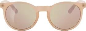 Sunglasses adults light pink frame, round, mirrored lenses, 1 piece