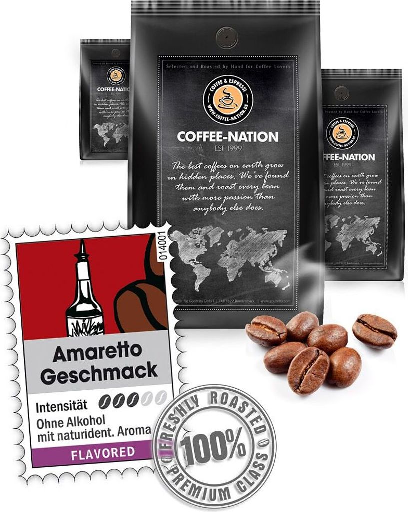 Coffee AMARETTO flavored by Coffee-Nation, 500g beans