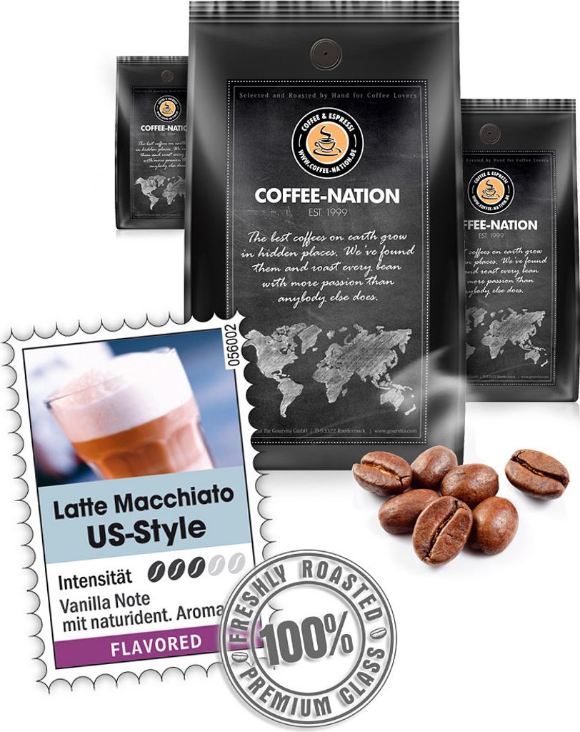 Coffee CAFFÈ LATTE MACCHIATO by Coffee-Nation, 500g beans