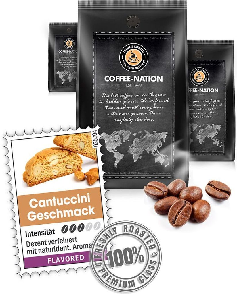 Coffee CANTUCCINI flavored by Coffee-Nation, 500g beans