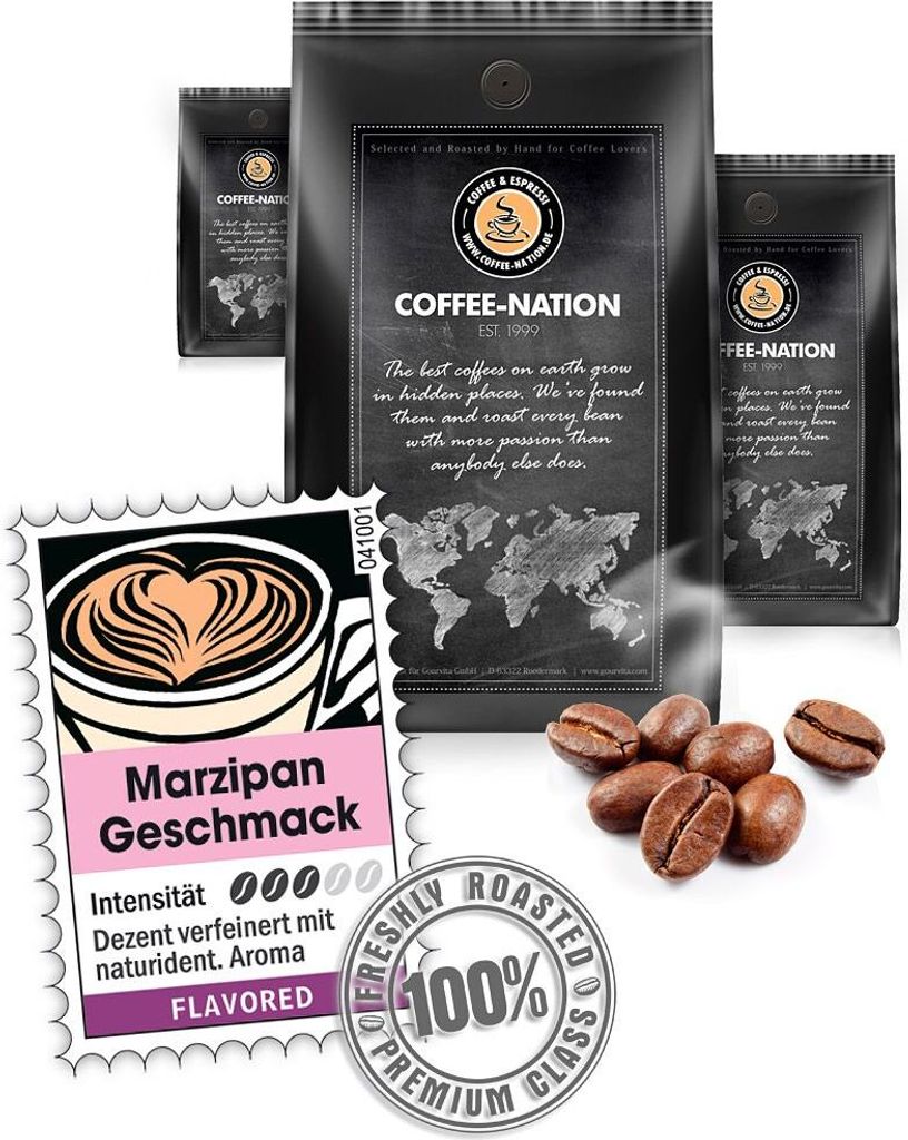 Coffee CAPPUCCINO MARZIPANO flavored by Coffee-Nation, 500g beans