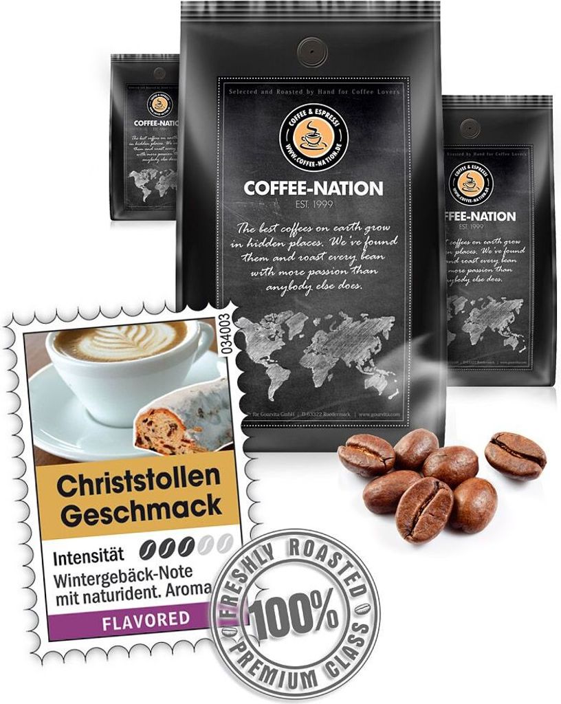 Coffee CHRISTSTOLLEN flavored by Coffee-Nation, 500g beans