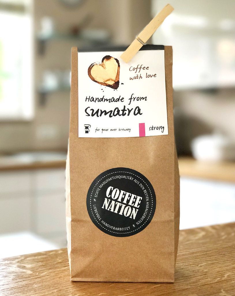 Coffee COFFEE WITH LOVE Handmade from Sumatra by Coffee-Nation, 500g beans